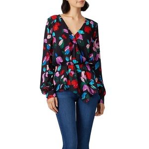 Parker Alyssa Floral Cross Front Blouse